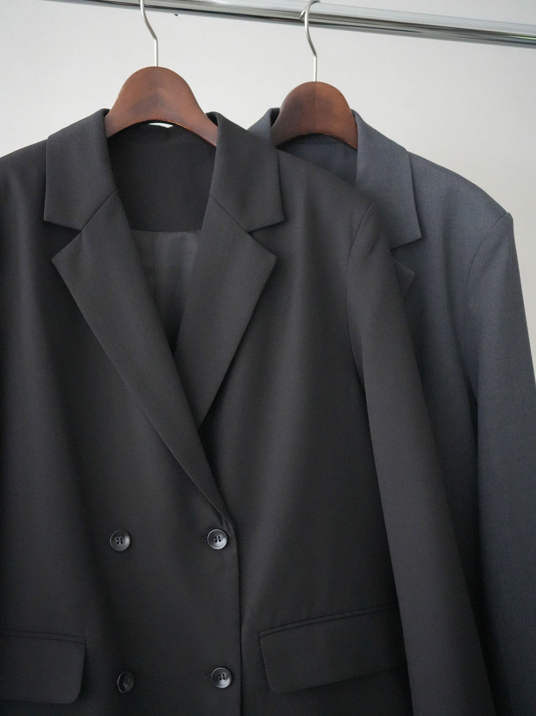 [SET]ノースリバルーンミニワンピース+ダブルブレストオーバージャケット(2set)