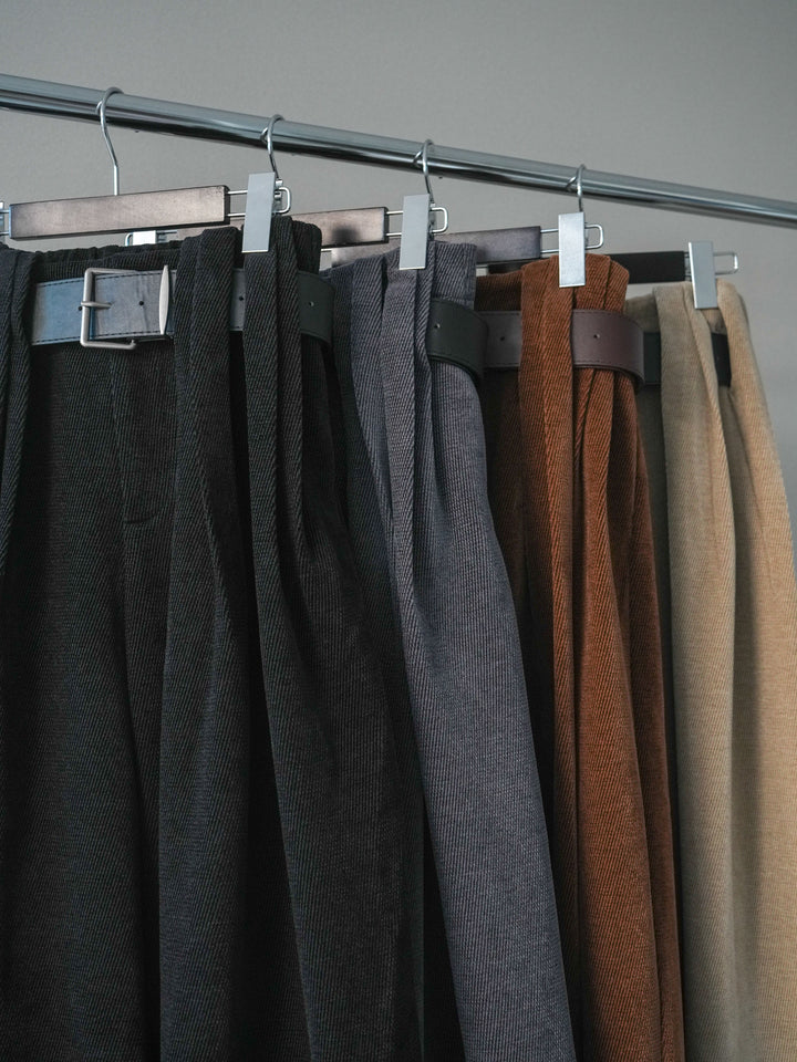 [SET]ベルトデザインループコールテンワイドパンツ(ベルト付き)+ベルトデザインループコールテンワイドパンツ(ベルト付き)(2set)