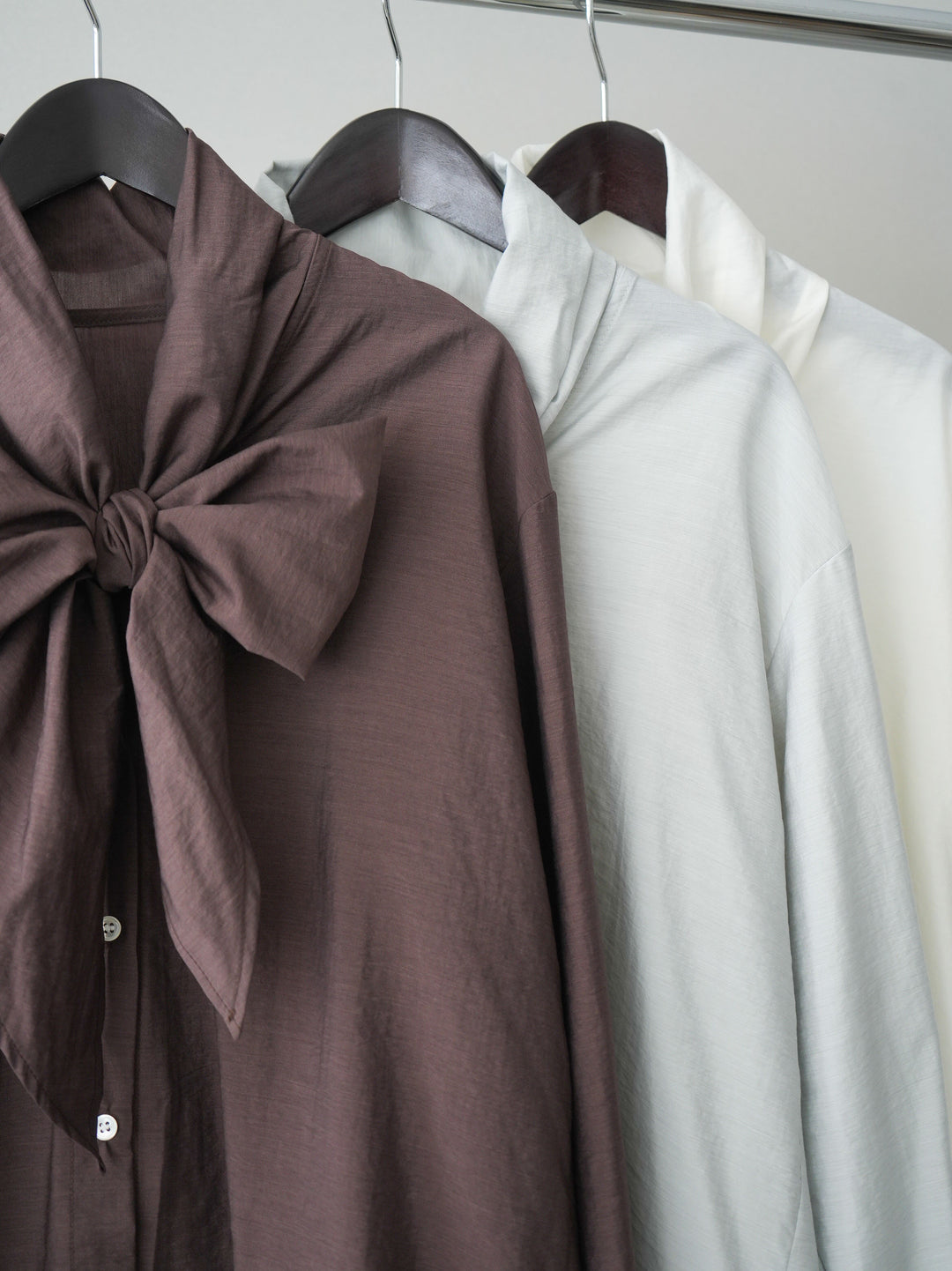 [SET]シアーボウタイブラウス+シアーボウタイブラウス(2set)