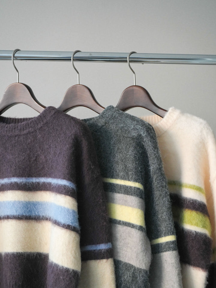 [SET]ソフトタッチボーダークロップドニットプルオーバー+ソフトタッチボーダークロップドニットプルオーバー(2set)