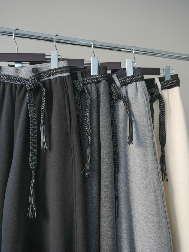 [SET]編み込みベルト付きウエスト配色スエットパンツ+編み込みベルト付きウエスト配色スエットパンツ(2set)