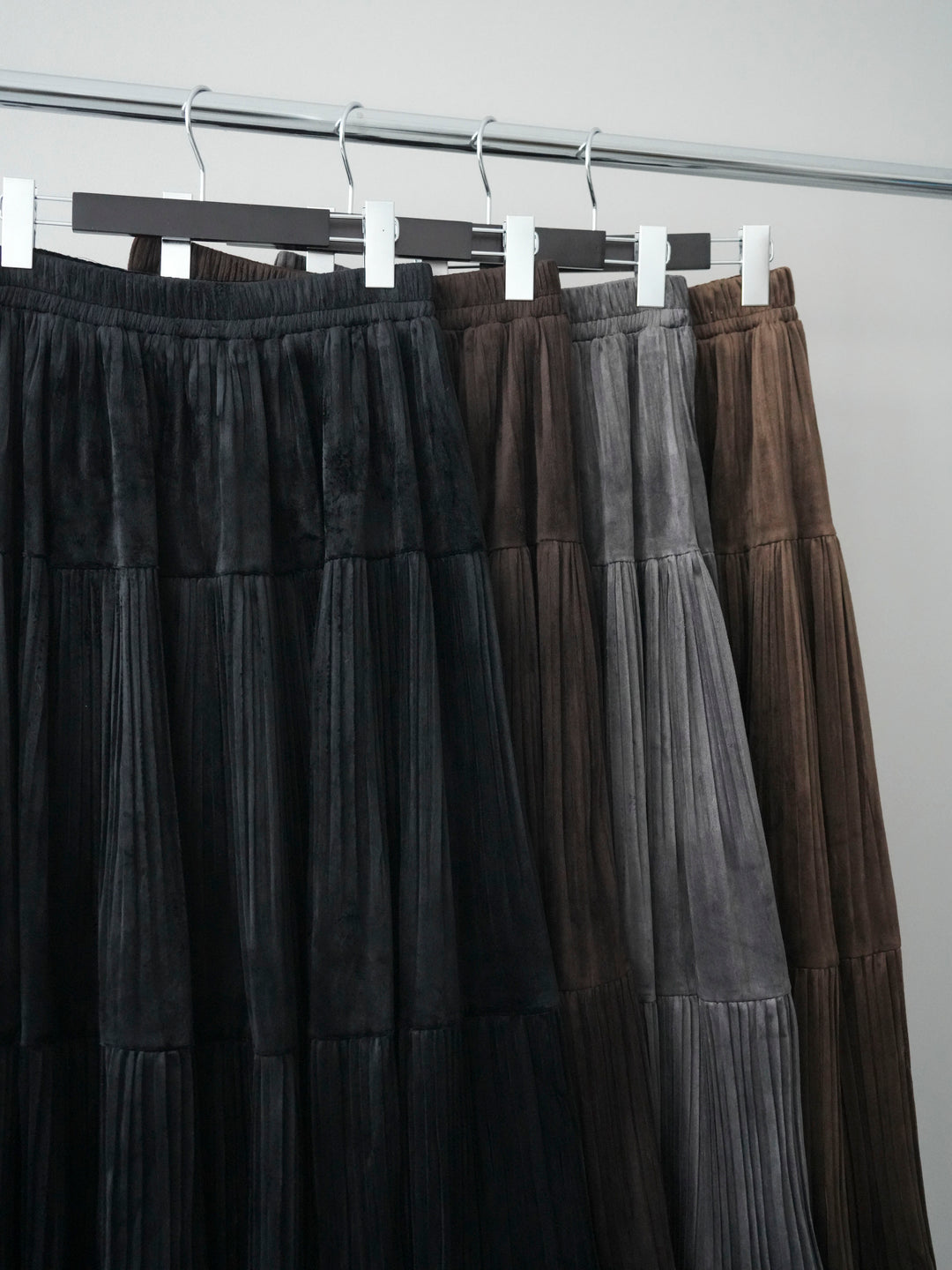 [SET]ベロアティアードワッシャースカート+ベロアティアードワッシャースカート(2set)