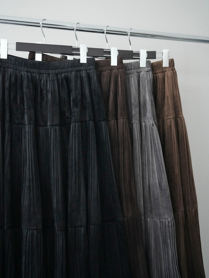 [SET]ベロアティアードワッシャースカート+ベロアティアードワッシャースカート(2set)