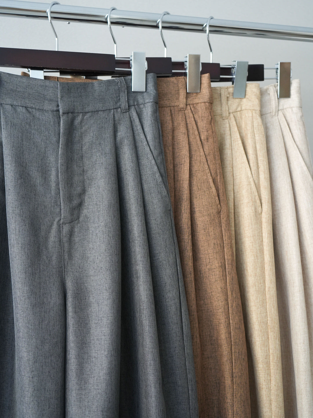 [SET]リネンライクテーラードジャケット+リネンライクバックオープンジレ+リネンライクタックワイドパンツ(3set)