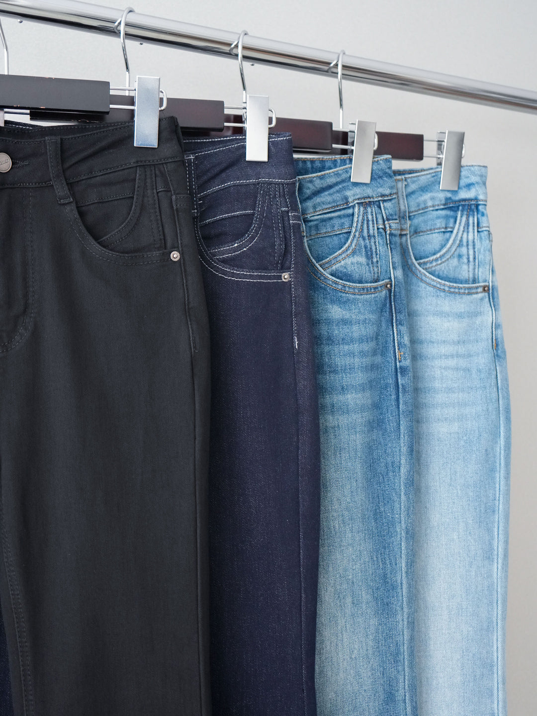 [SET]ラッフルデザインティアードブラウス+ハイウエストフレアデニムパンツ(2set)