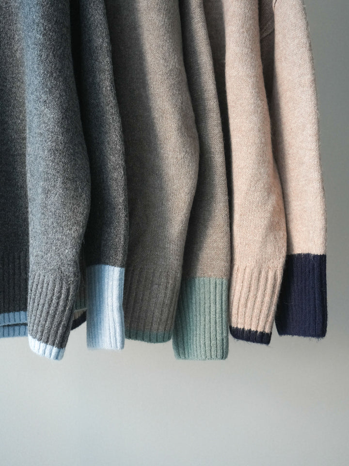 [SET]配色ハイネックニットプルオーバー+配色ハイネックニットプルオーバー(2set)