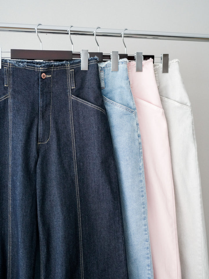 [SET]センターステッチストレッチカットオフデニムパンツ+センターステッチストレッチカットオフデニムパンツ(2set)