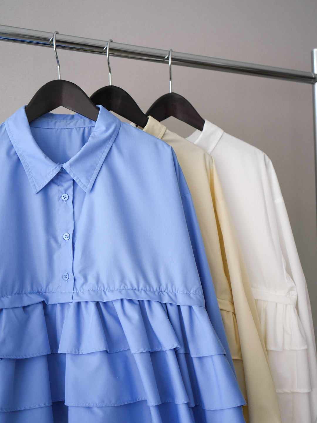 [SET]ブロードティアードショートシャツ+TRツイルデザインタックワイドパンツ(2set)