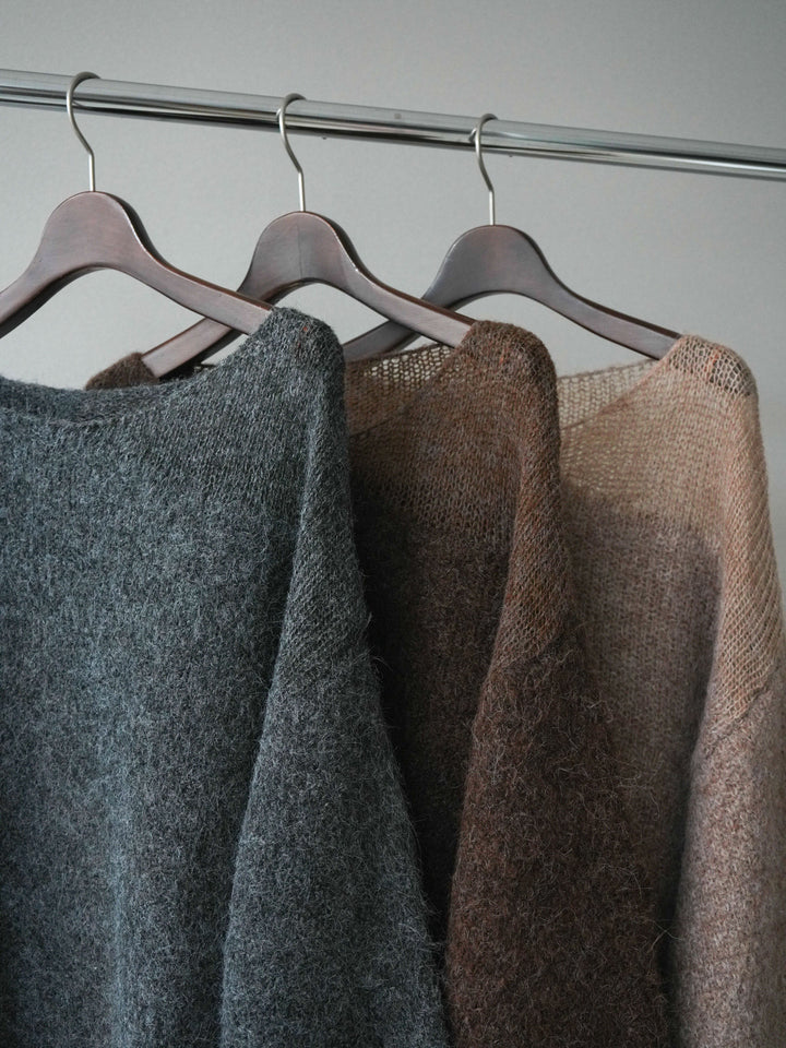 [SET]透かしデザインニットプルオーバー+透かしデザインニットプルオーバー(2set)