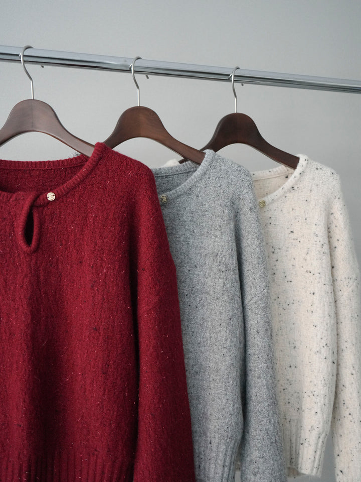 [SET]ツイストネックラメネップヤーンニットプルオーバー+ツイストネックラメネップヤーンニットプルオーバー(2set)