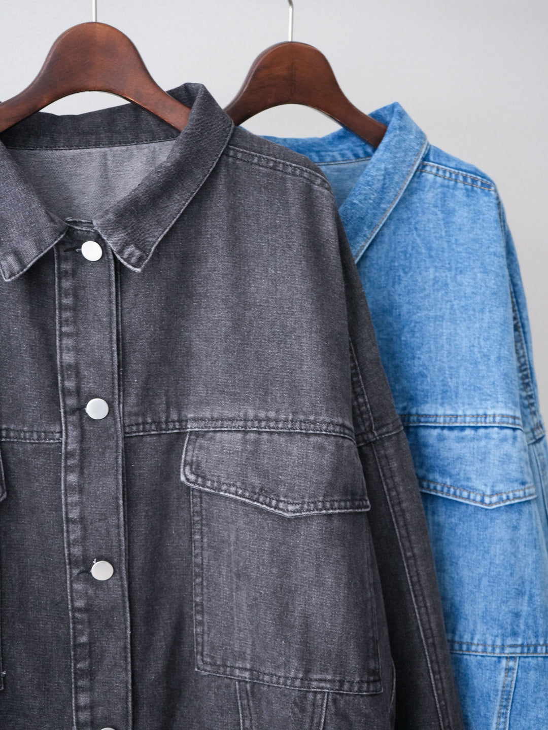 [SET]シャーリングジャガードノースリーブワンピース+ルーズシルエットデニムジャケット(2set)