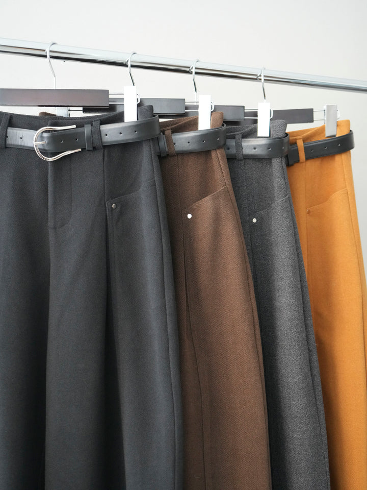 [SET]ベルト付起毛コクーンパンツ+ベルト付起毛コクーンパンツ(2set)