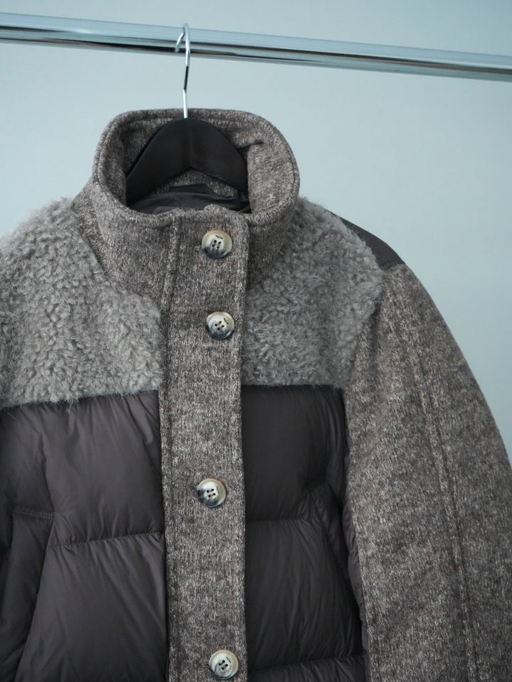 [SET]異素材ダウンジャケット+チュールボリュームスカート(2set)