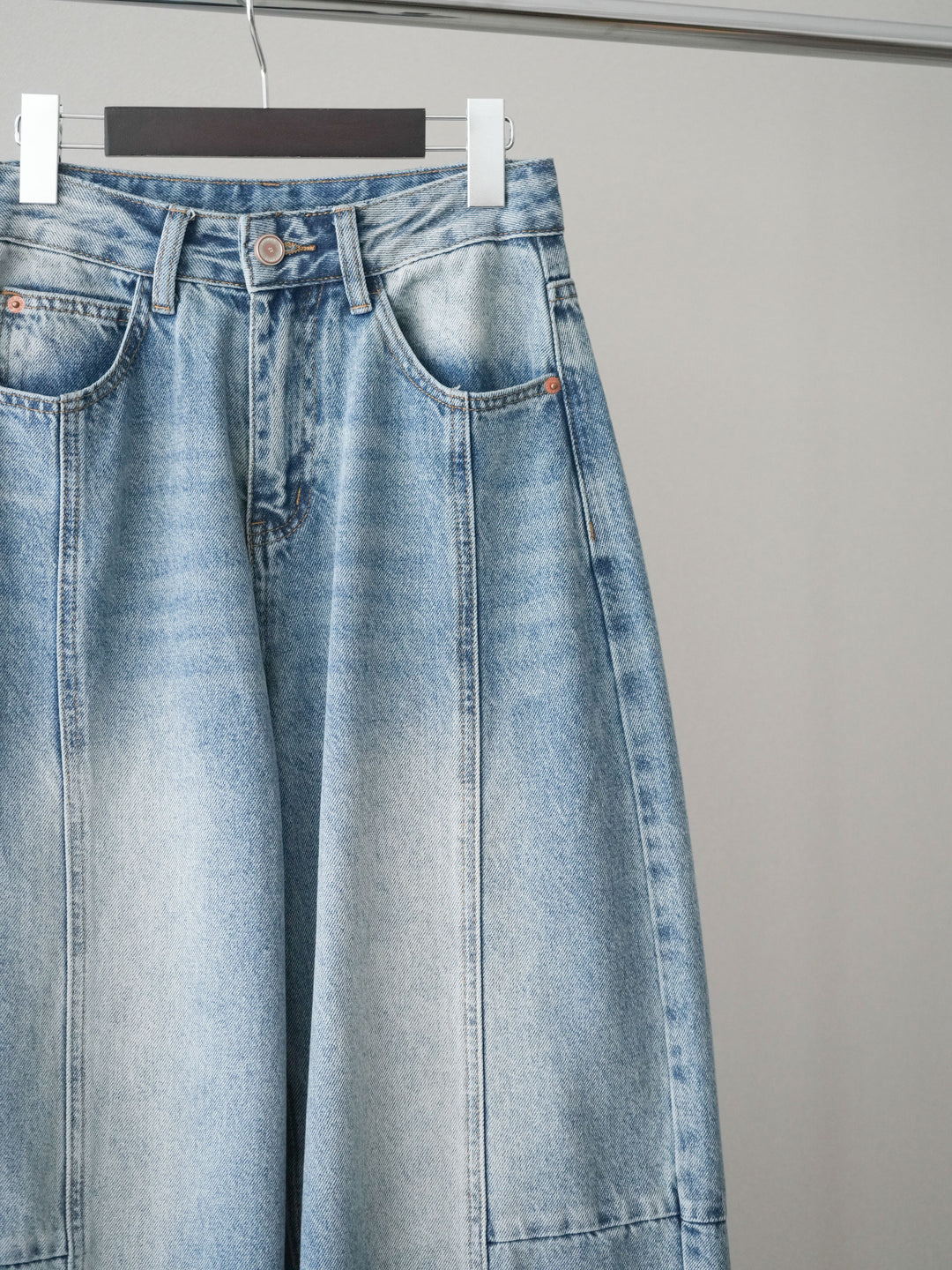 [SET]ノーカラージャケット+ボウタイ付オーバーシャツ+ガーメントウォッシュカーブデニムパンツ(3set)