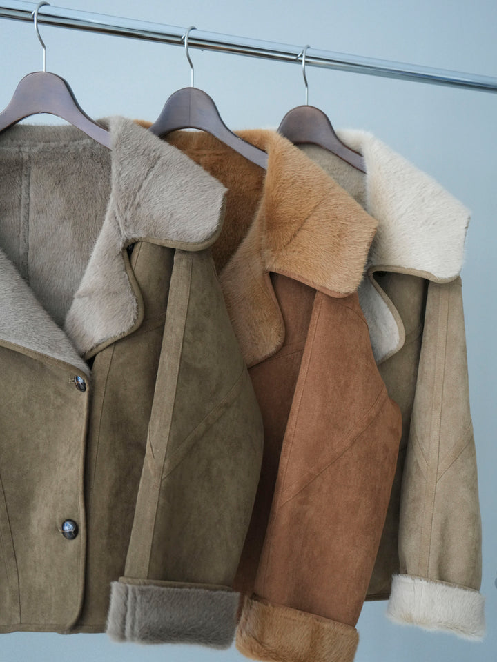 [SET]ムートンショートジャケット+ムートンショートジャケット(2set)