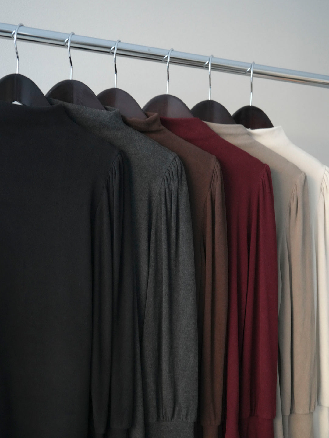 [SET]プチネックパワーショルダー起毛トップス+チェック柄フリルハイウエストマキシスカート(2set)