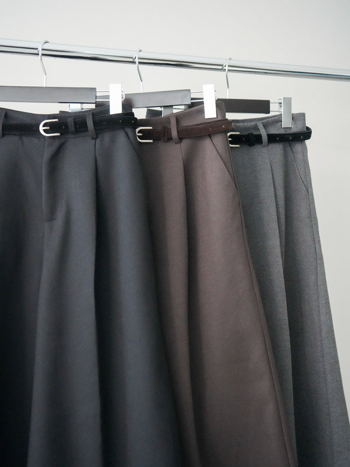 [SET]ベルト付ウールタッチミディアムパンツ+ベルト付ウールタッチミディアムパンツ(2set)