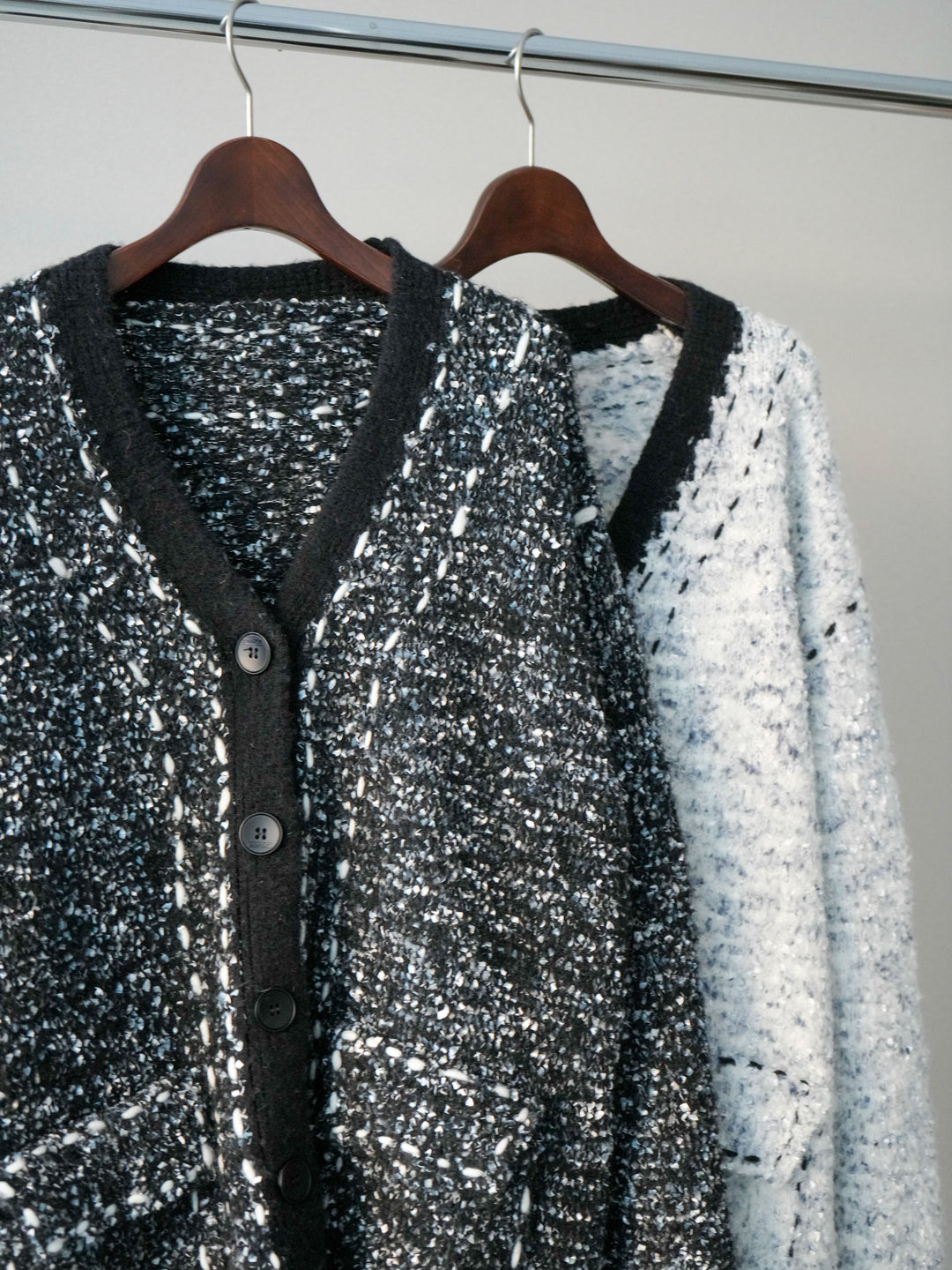 [SET]ブークレハンドステッチニットカーディガン+ベルトループデザインワイドパンツ(2set)