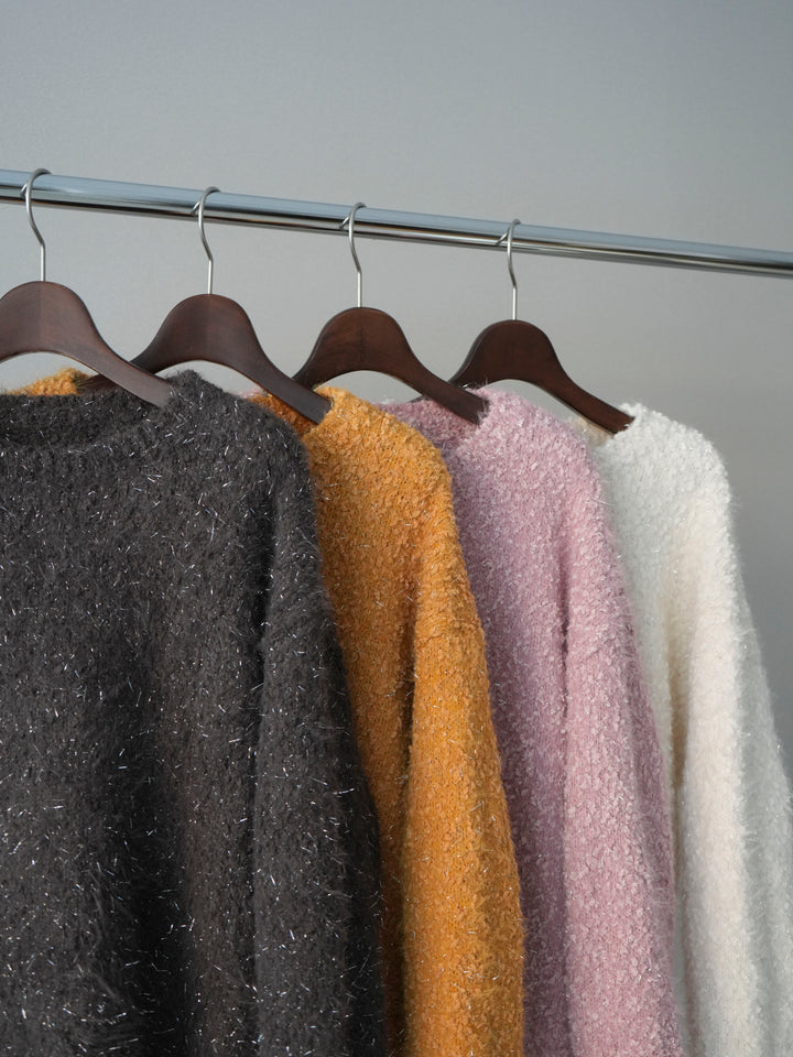 [SET]モールラメミックスヤーンニットプルオーバー+モールラメミックスヤーンニットプルオーバー(2set)