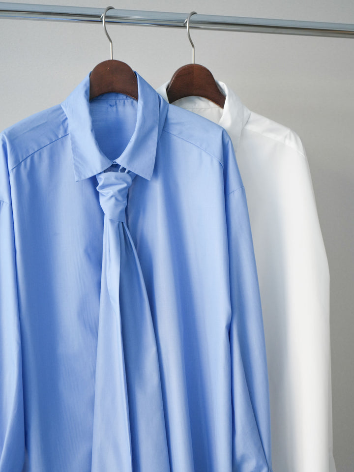 [SET]カレッジロゴ刺繍BIGスウェットプルオーバー+ボウタイ付オーバーシャツ(2set)