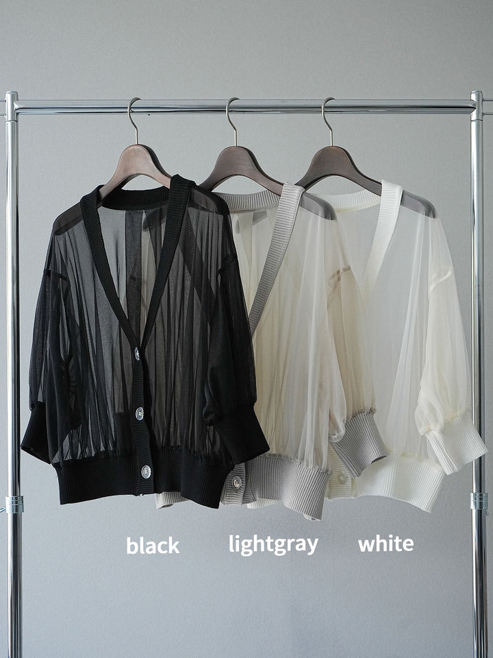 [SET] 透視半袖褶皺開襟衫 + 彩繪圖案褶襉褲 (2set)