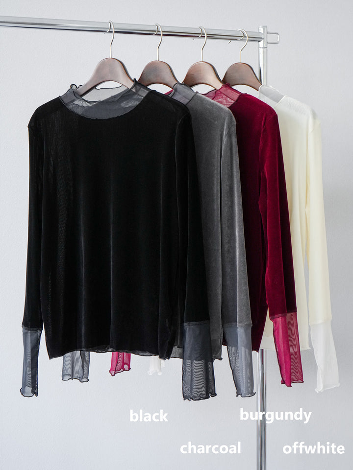 [SET]シアー切替ベロアトップス+シアー切替ベロアトップス(2set)