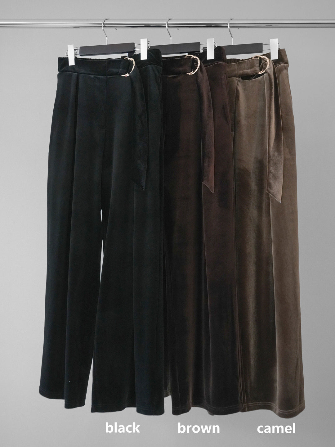 [SET]ローゲージ畦編みドルマンニットボレロ+ベロアベルトスリムパンツ(2set)