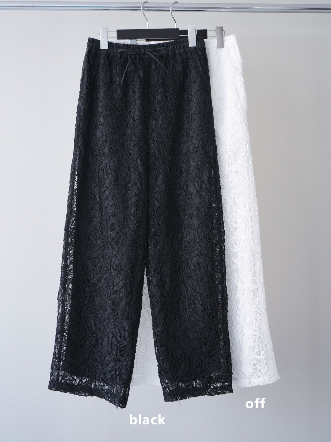 [SET]メタルパーツドレープシャツ+シアーコードレースイージーパンツ(2set)