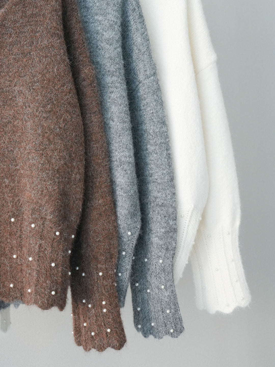 [SET]パールフリルリブヘムニットプルオーバー+チュールボリュームスカート(2set)