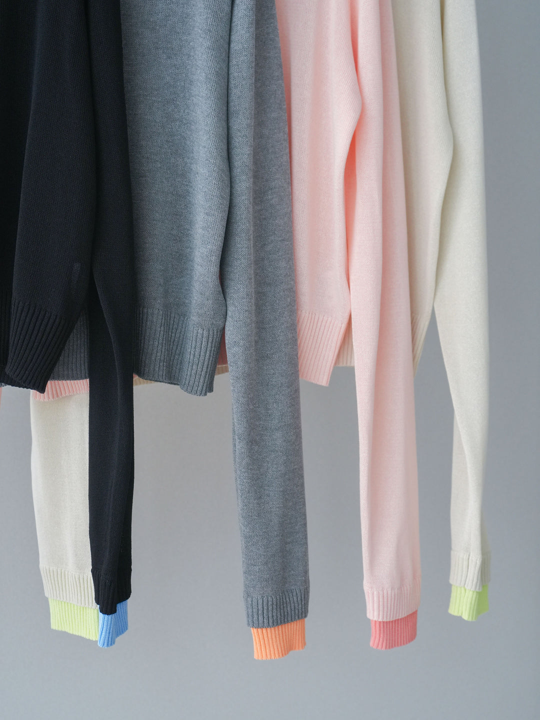 [SET]配色デザインシアーポロニット+ラッフルベルトワイドパンツ(2set)