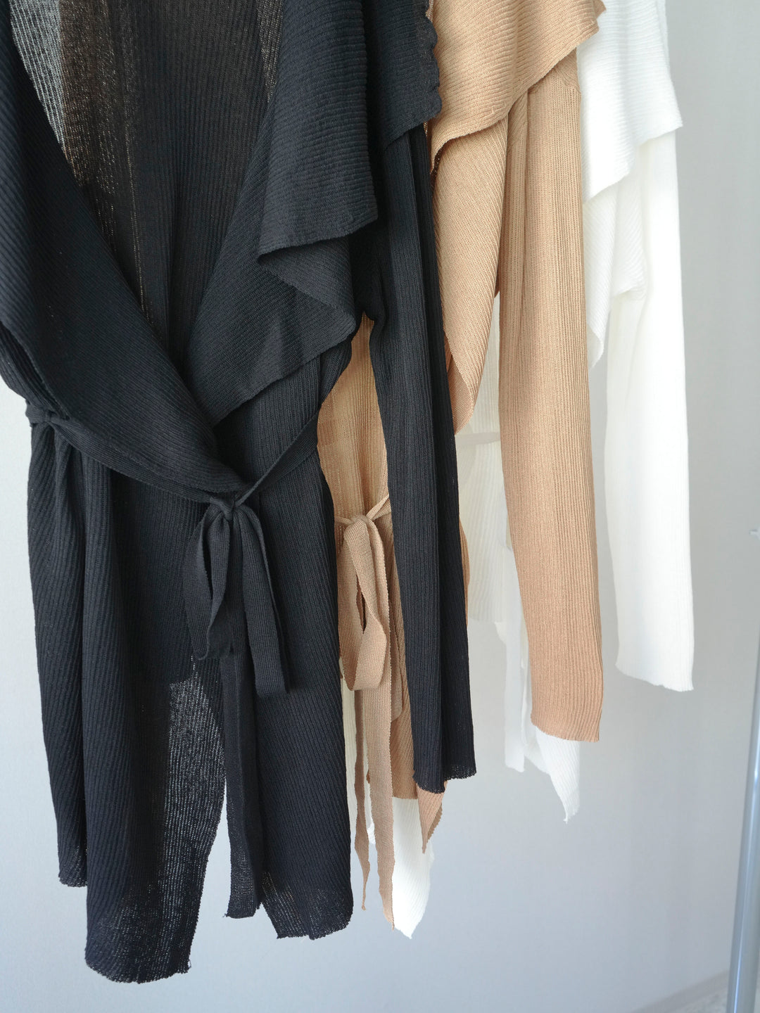 [SET]ドレープリブニットガウン+フルレースキャミ＆IラインスカートSET UP(2set)