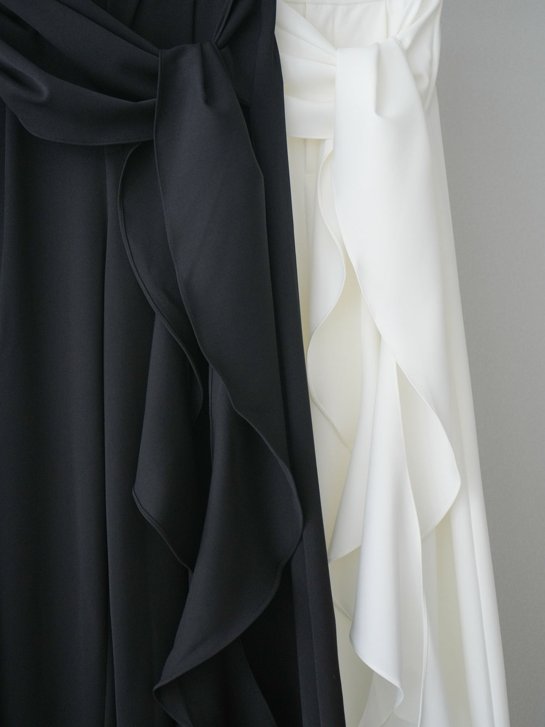 [SET]袖スリットレースカラートップス+ラッフルベルトワイドパンツ(2set)