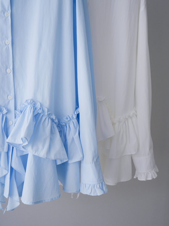 [SET]ラッフルデザインティアードブラウス+ラッフルデザインティアードブラウス(2set)