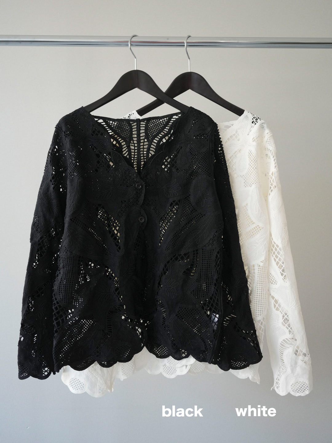 【套裝】3D蕾絲荷葉邊上衣+前口袋串珠闊腿牛仔褲（兩件套）