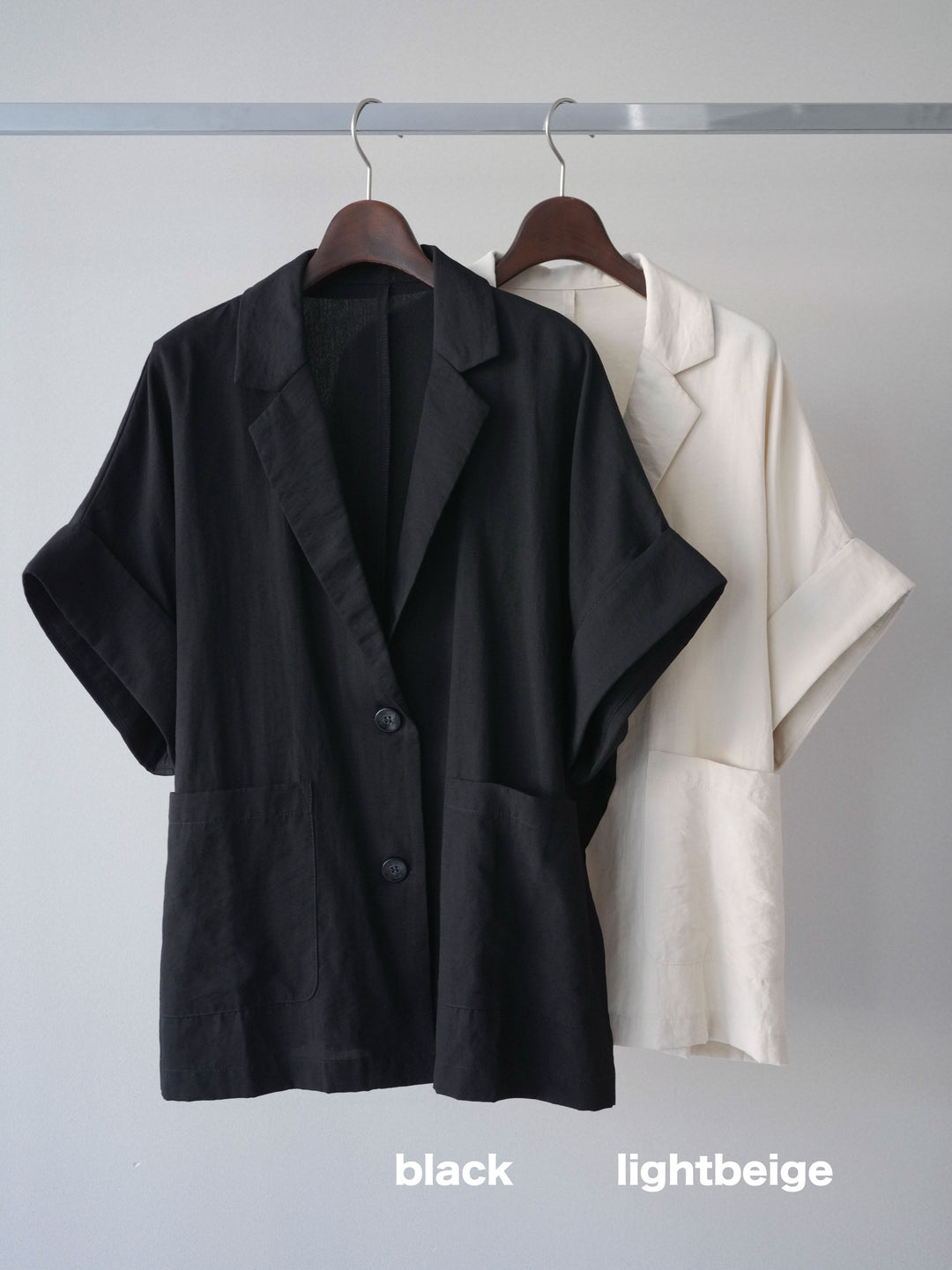 [SET]ハーフスリーブオーバージャケット+リラックスワイドパンツ(2set)