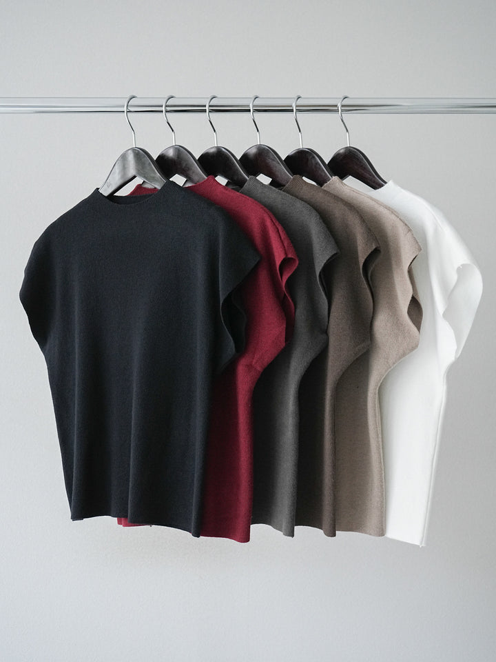 [SET]プチネックフレンチニットトップス+ゴブランフロントジップタイトスカート(2set)