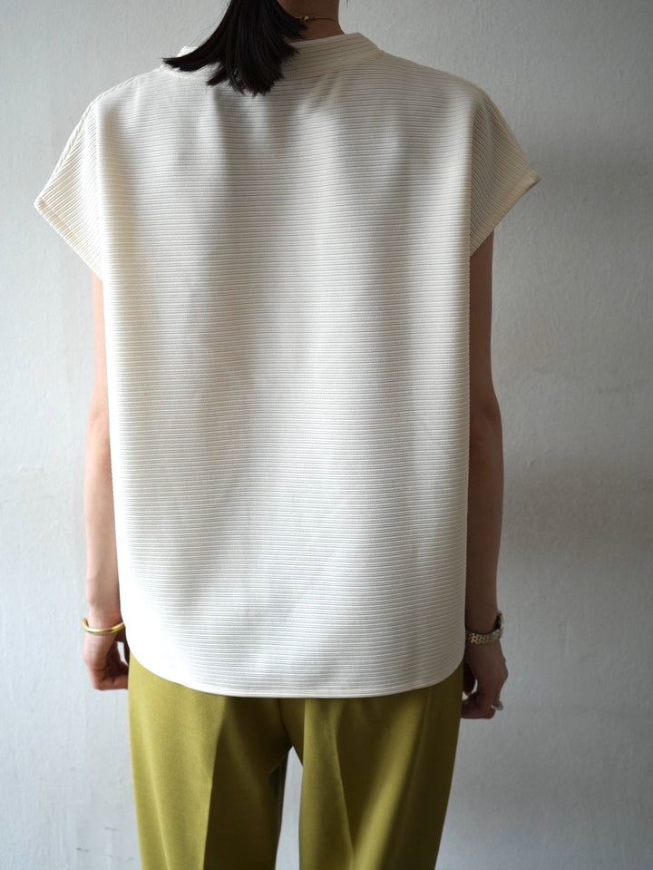 French sleeve stretch top/ivory