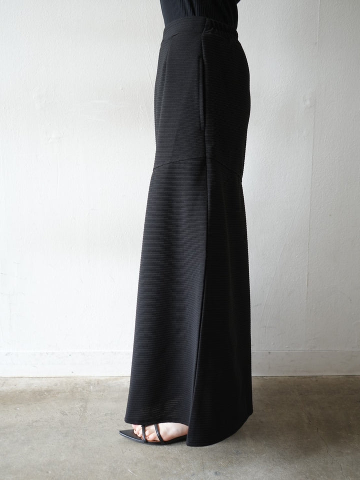 Stretch design flare skirt/black