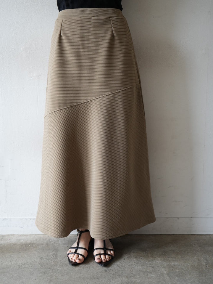 Stretch design flare skirt/khaki