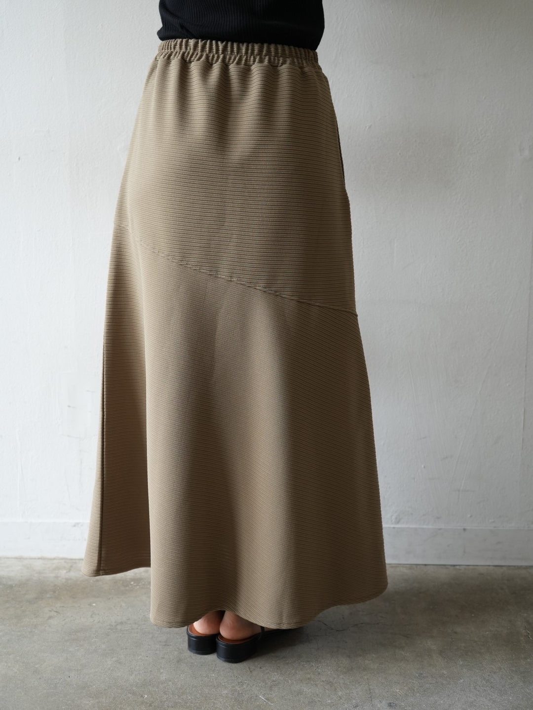 Stretch design flare skirt/khaki