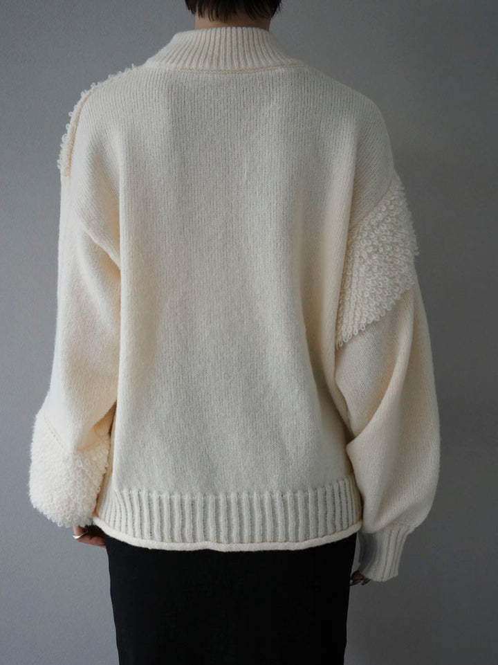 [Pre-order] Loop Mix Design Knit Pullover/Ivory