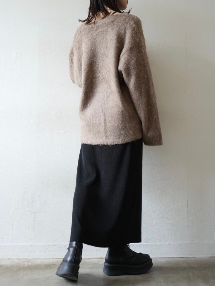 [Pre-order] I-line pleated skirt/black