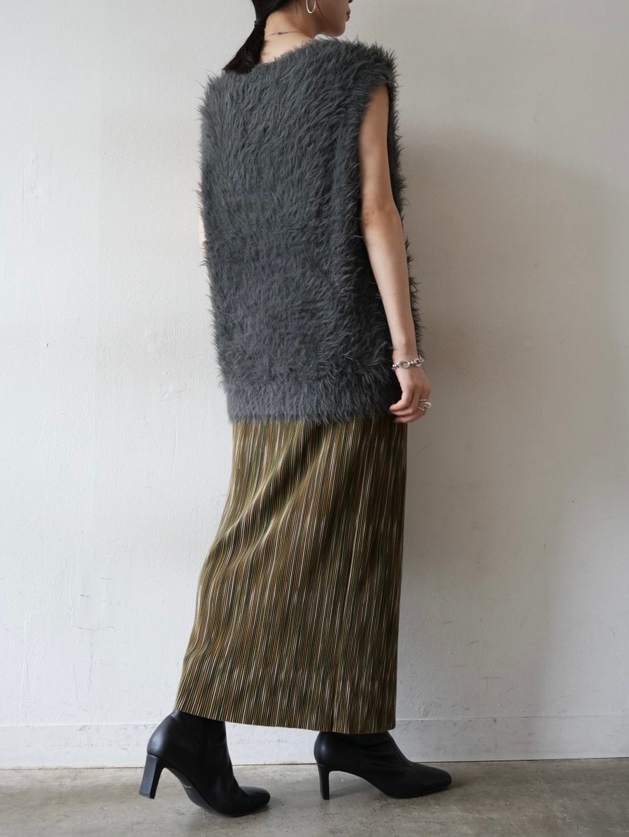 [Pre-order] Multi-color I-line pleated skirt/khaki