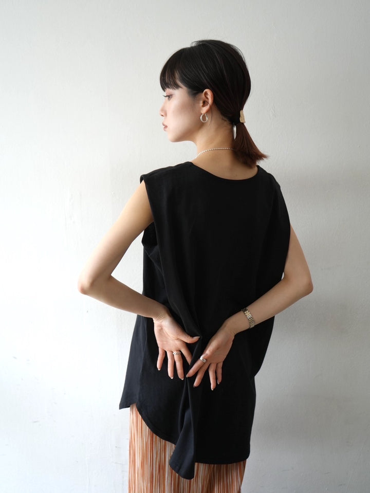 [Pre-order] Box Sleeve Round Hem Top/Black