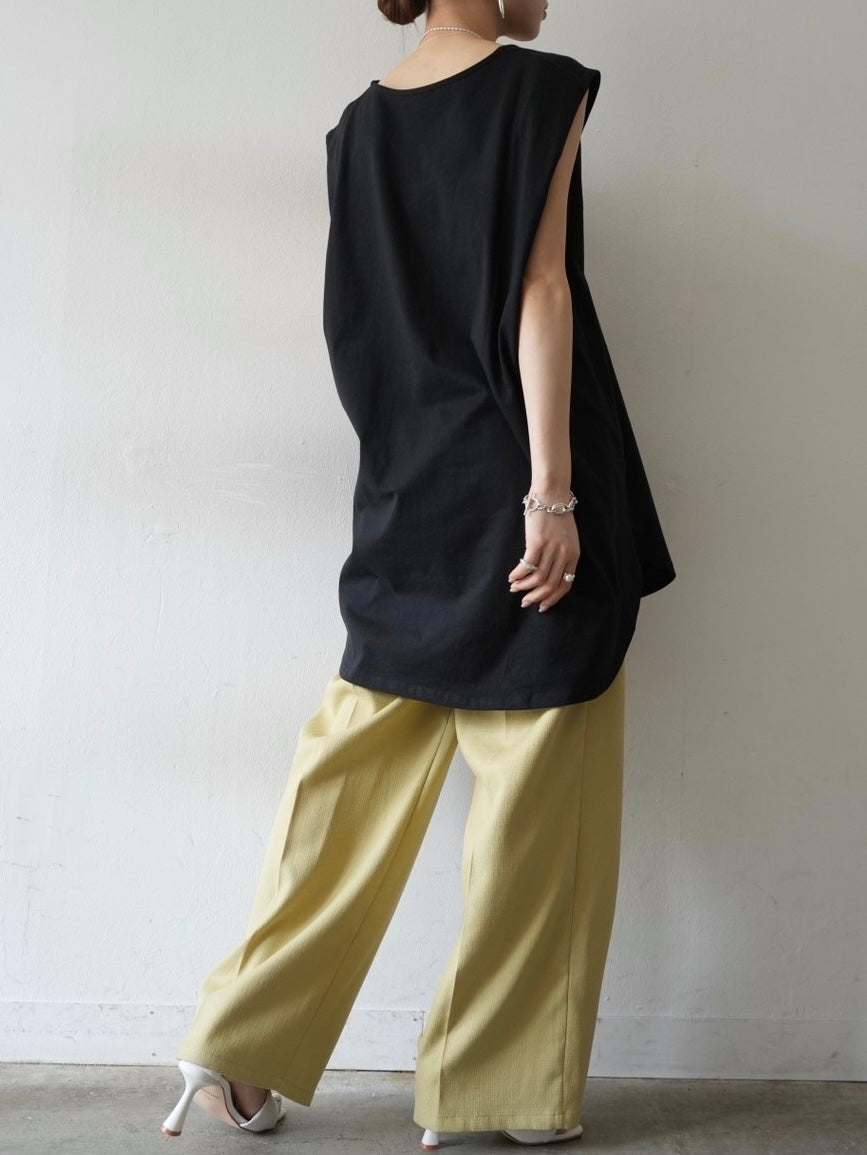 [Pre-order] Box Sleeve Round Hem Top/Black