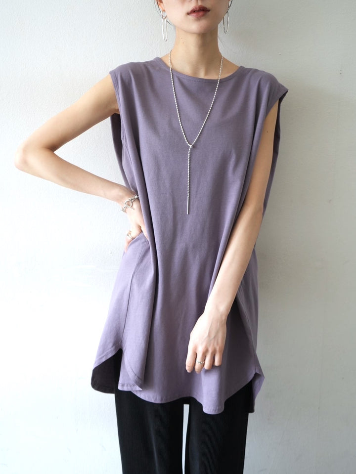 [Pre-order] Box Sleeve Round Hem Tops/Purple