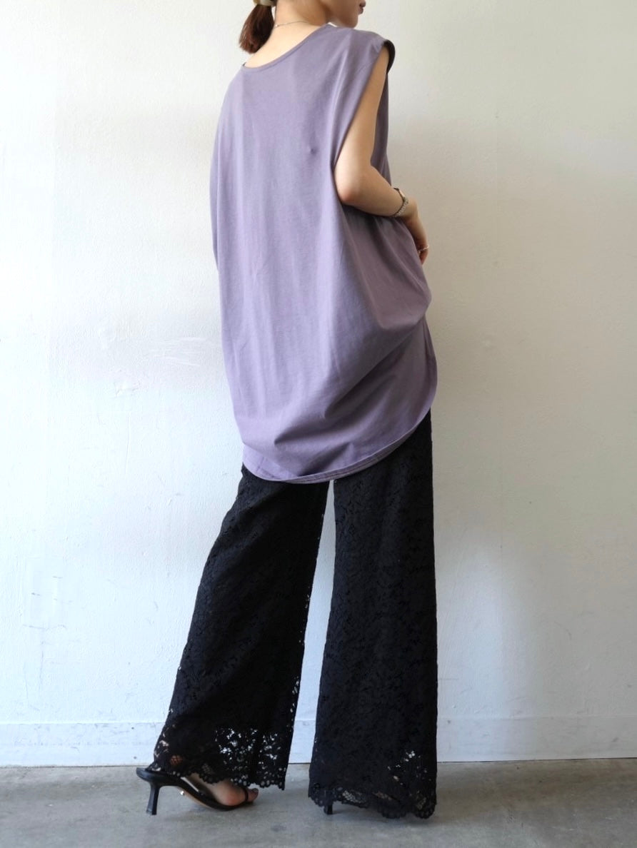 [Pre-order] Box Sleeve Round Hem Tops/Purple