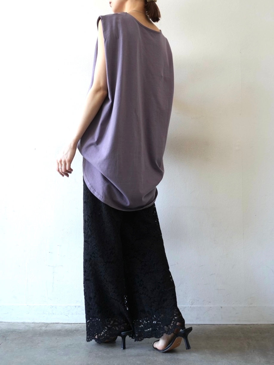 [Pre-order] Box Sleeve Round Hem Tops/Purple