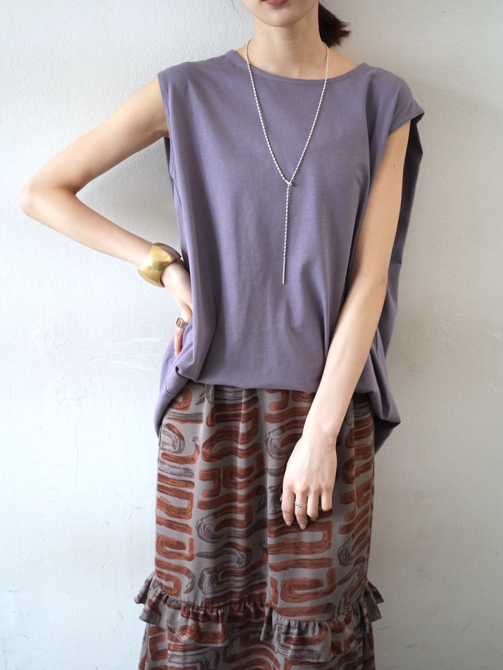 [Pre-order] Box Sleeve Round Hem Tops/Purple