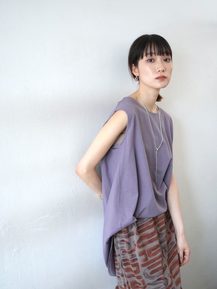 [Pre-order] Box Sleeve Round Hem Tops/Purple